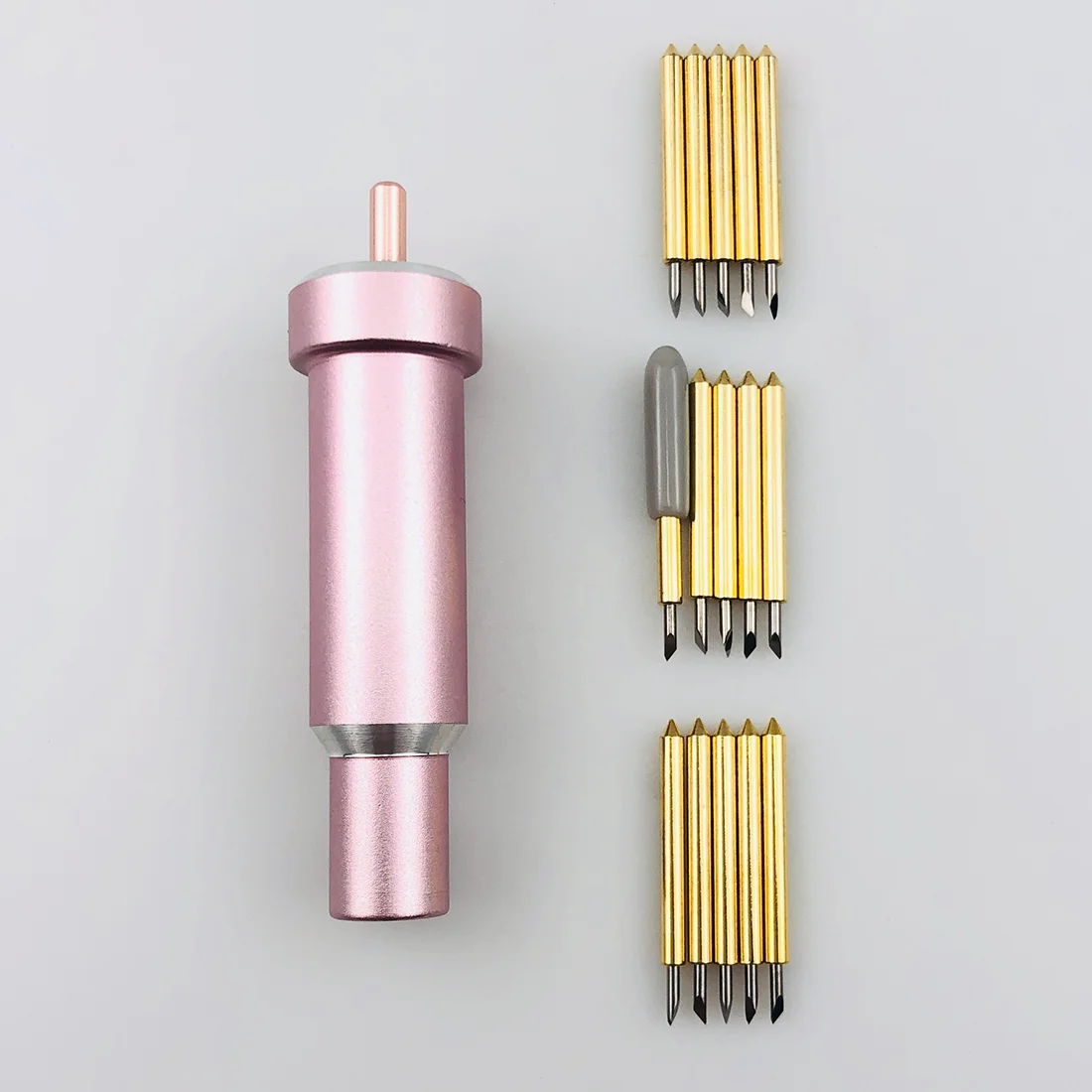 15pcs Dia 2mm Standard Premium Fine Point Vinyl Cutter Plotter Blade Knive for Explore One Explore Air + 1pc Blade Holder Pink