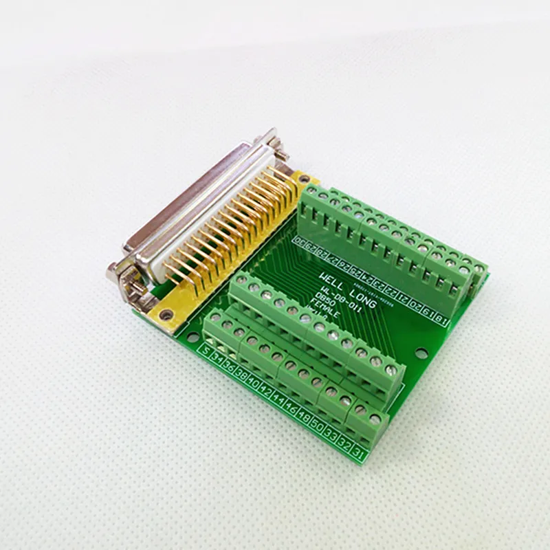 DB50 женский Breakout Board, D'SUB верхняя переходная плата, клеммный блок DSUB модуль