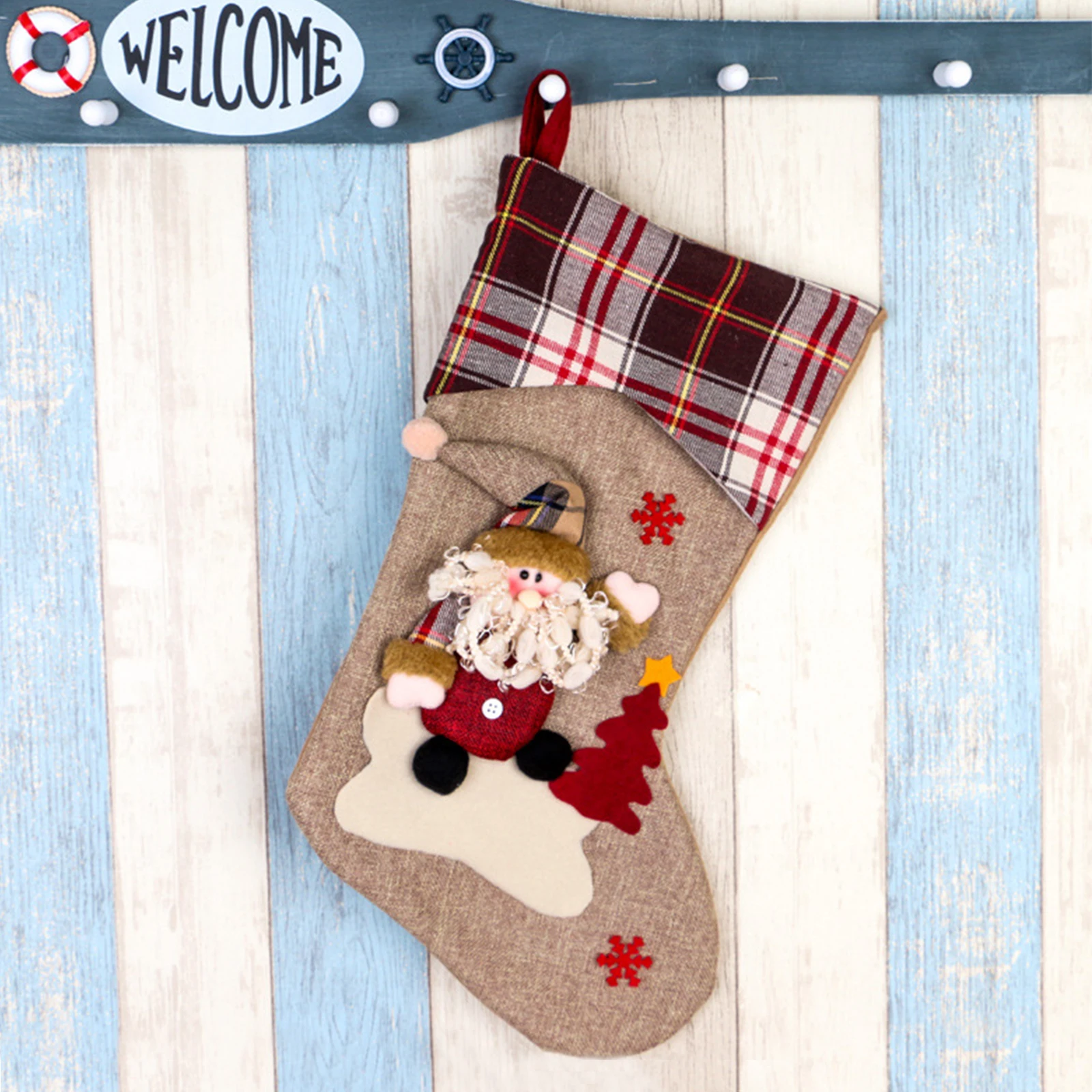 

Santa Claus Snowman Socks Christmas Stocking Gift Bag Noel Reindeer natal Xmas Tree Candy Ornament Gifts Decorations New Year