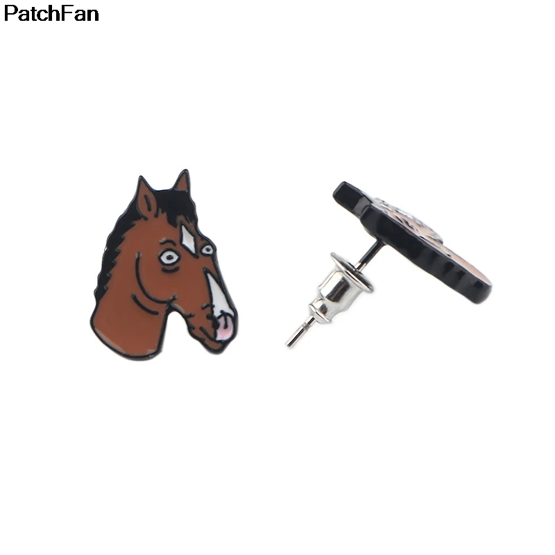 12 пар/лот патчфан BoJack всадник Мультяшные сережки Эмаль Шарм креативные вечерние сувениры для женщин подарок ювелирные изделия A2392