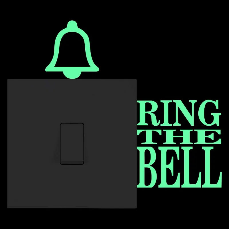 Suonare il Campanello Interruttore Sticker Glow in the Dark Porta Aperta Che Indica Segno
