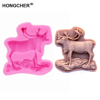 

New Animal reindeer cake mould silicone moulds cake decorating moulds baking molds silicone fondant mould Kitchen baking gadget