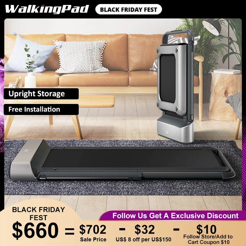WalkingPad R1 Pro действительно складная беговая дорожка скорость 0,5-10 км/ч Беговая ходьба 2в1 вертикальное хранение домашнего офиса Xiaomi Joint Create - изображение