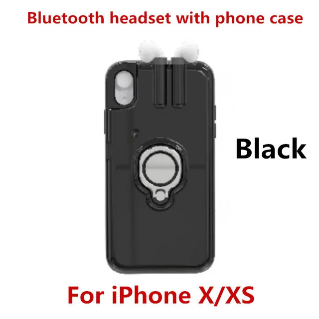 Black For iP X XS Для iPhone 11/11 Pro беспроводные Bluetooth наушники чехол для телефона для iPhone 6 7 8 Plus Bluetooth ушной чехол для телефона для iPhone XS MAX XR X - Цвет: Black For iP X XS