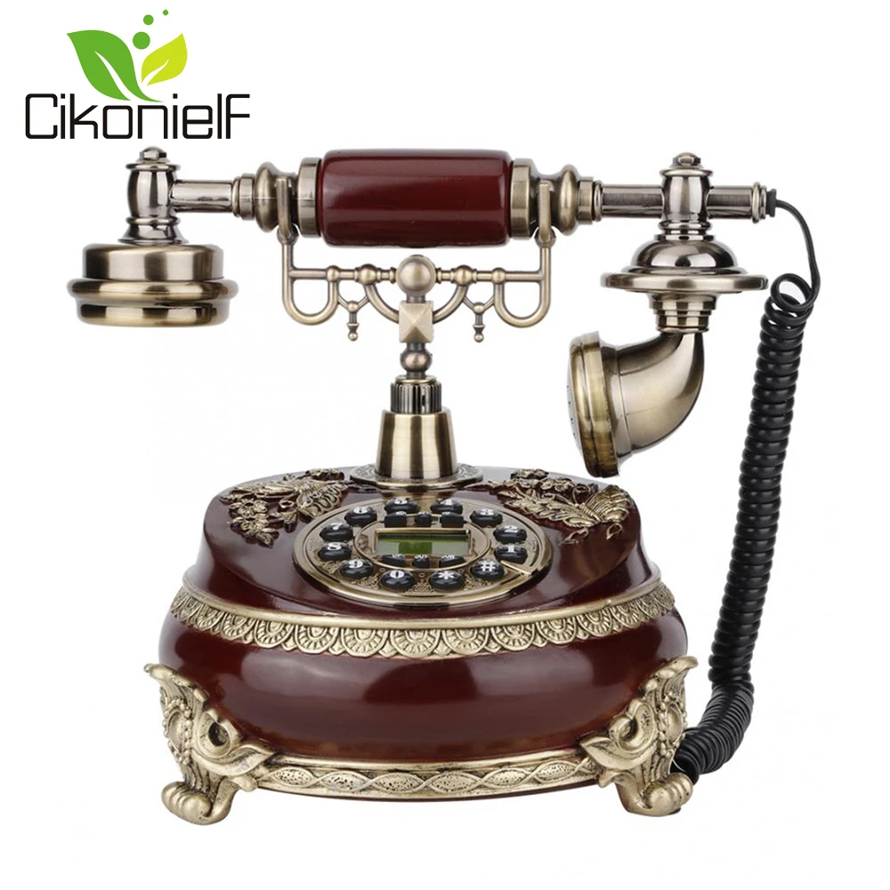 

Cikonielf Creative Promotional Gift Retro Telephone Model Antique Desktop Ornament Craft Home Decoration Figurines Specific Gift