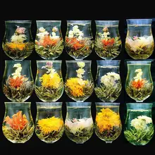 16 peças 16 tipos 2021 florescendo flor chá chinês pérola artístico flores florescendo chá