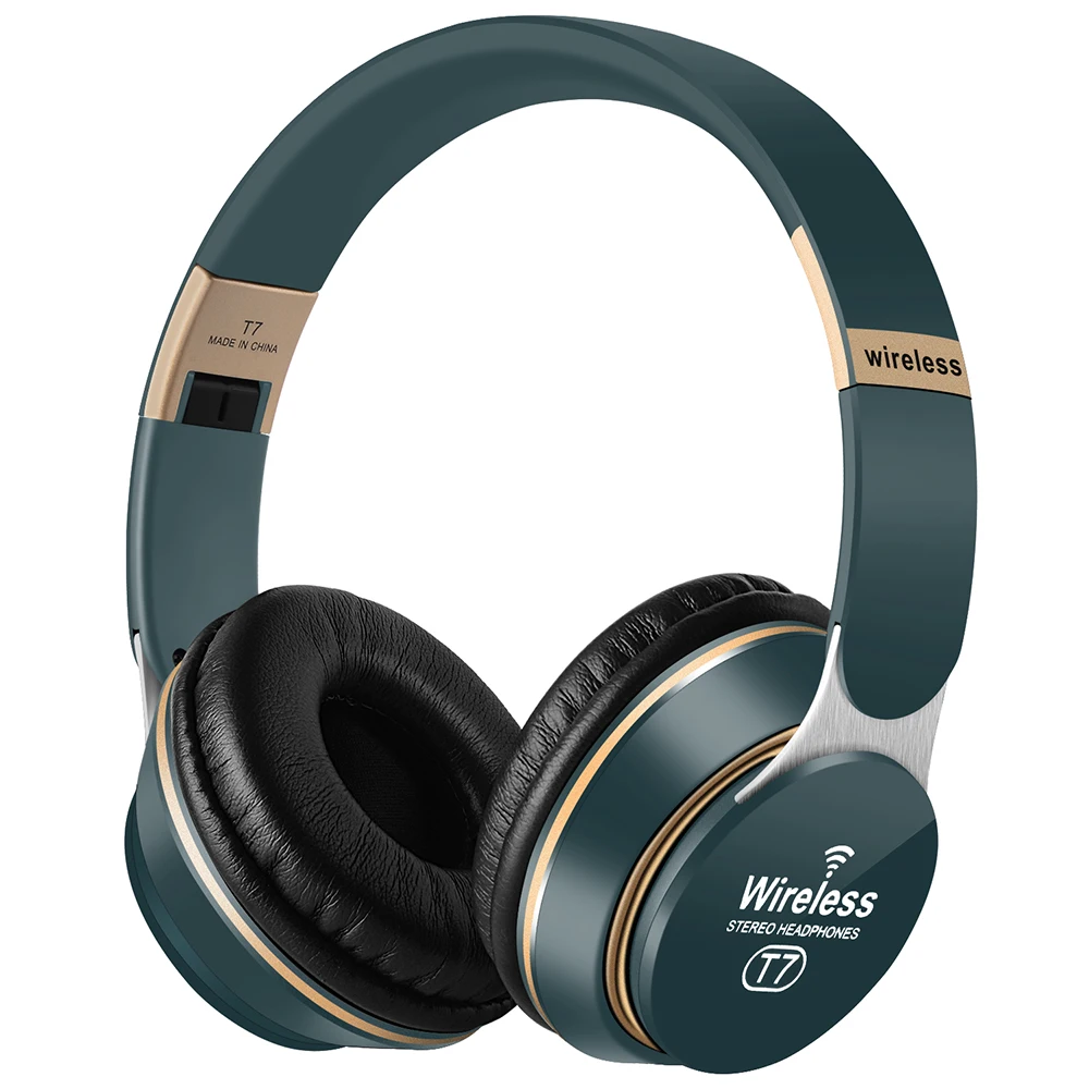 Hi-fi стерео гарнитура с шумоподавлением наушники Bluetooth наушники с микрофоном/глубокий бас легкие наушники - Цвет: dark green