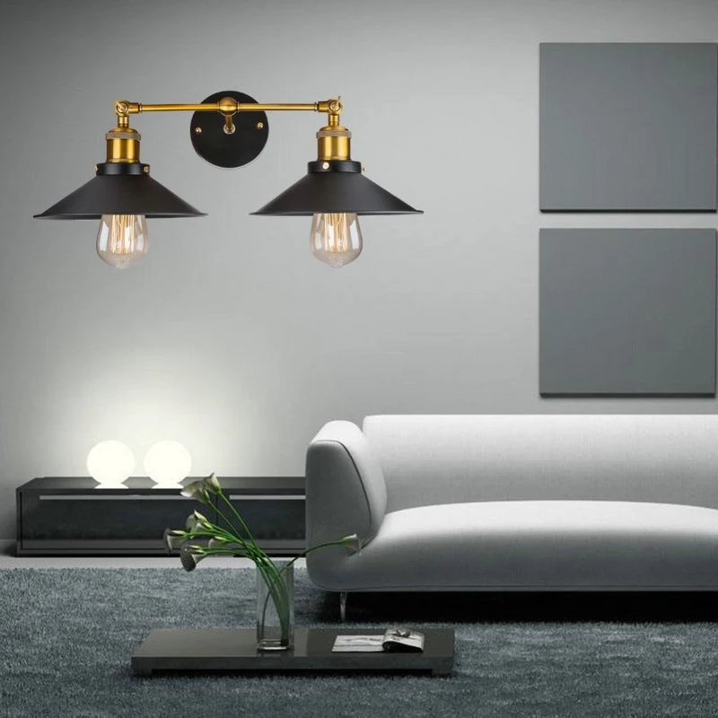 

Американские винтажные настенные светильники, украшение для дома, настенный светильник E27, винтовое освещение для использования в кафе, лестнице, балконе, коридоре, внутреннее освещение 85-265 в