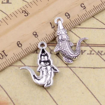 

15pcs Charms Crocodile Alligator 26x20mm Antique Silver Color Pendants Making DIY Handmade Tibetan Finding Bracelet Jewelry