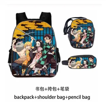 

Anime Demon Slayer Girl Boy Schoolbag Children Bookbag 3D Print Kid Set Mochila Backpack Shoulder Bags
