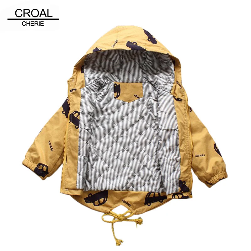 

CROAL CHERIE Warm Winter Jacket Coat Baby Boys Parka Cute Car Kids Jacket Hood Winter Children Jacket Fall Toddler Outerwear