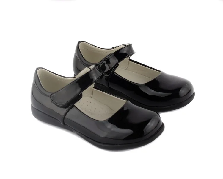 

2017 Spring And Autumn New Products Girls' Leather Shoes Princess Rubber Flat Children Shoes Polished Black STUDENT'S Shoes biao