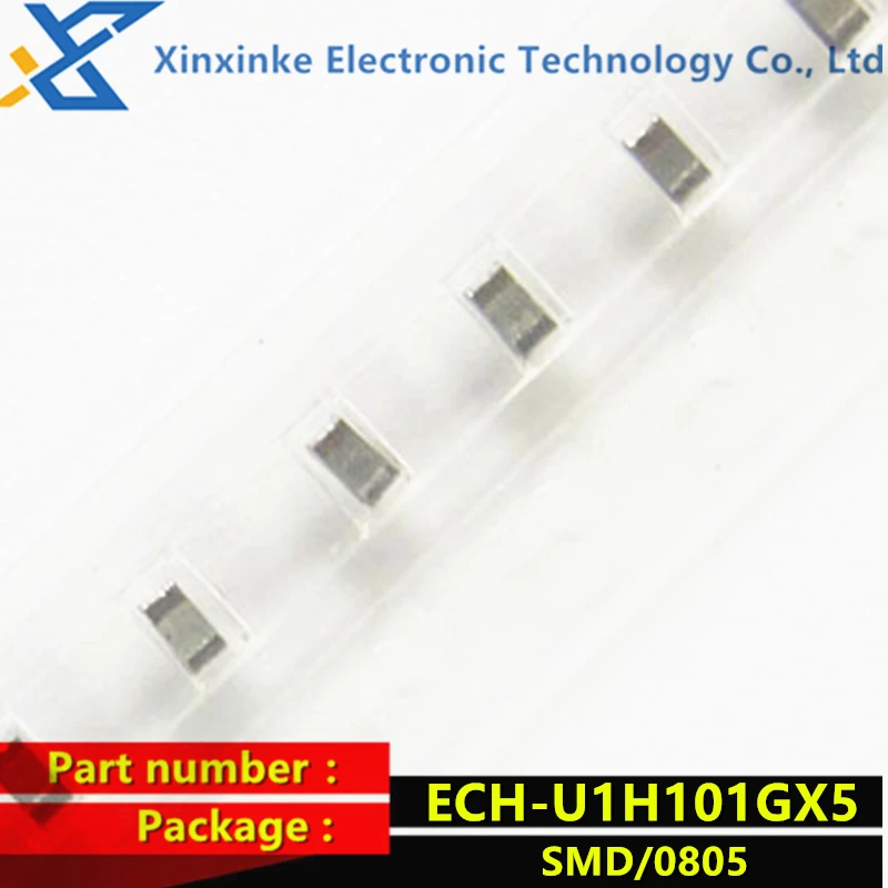 10PCS ECHU1H101GX5 Thin Film Capacitor 100pF 50VDC 2% 5% PPS FILM 0805 ECH-U1H101JX5 CBB Polyester Capacitor New Original 10pcs echu1c561jx5 thin film capacitor 560pf 16vdc 5% 2% pps 0603 ech u1c561gx5 cbb polyester capacitance new original oenuine