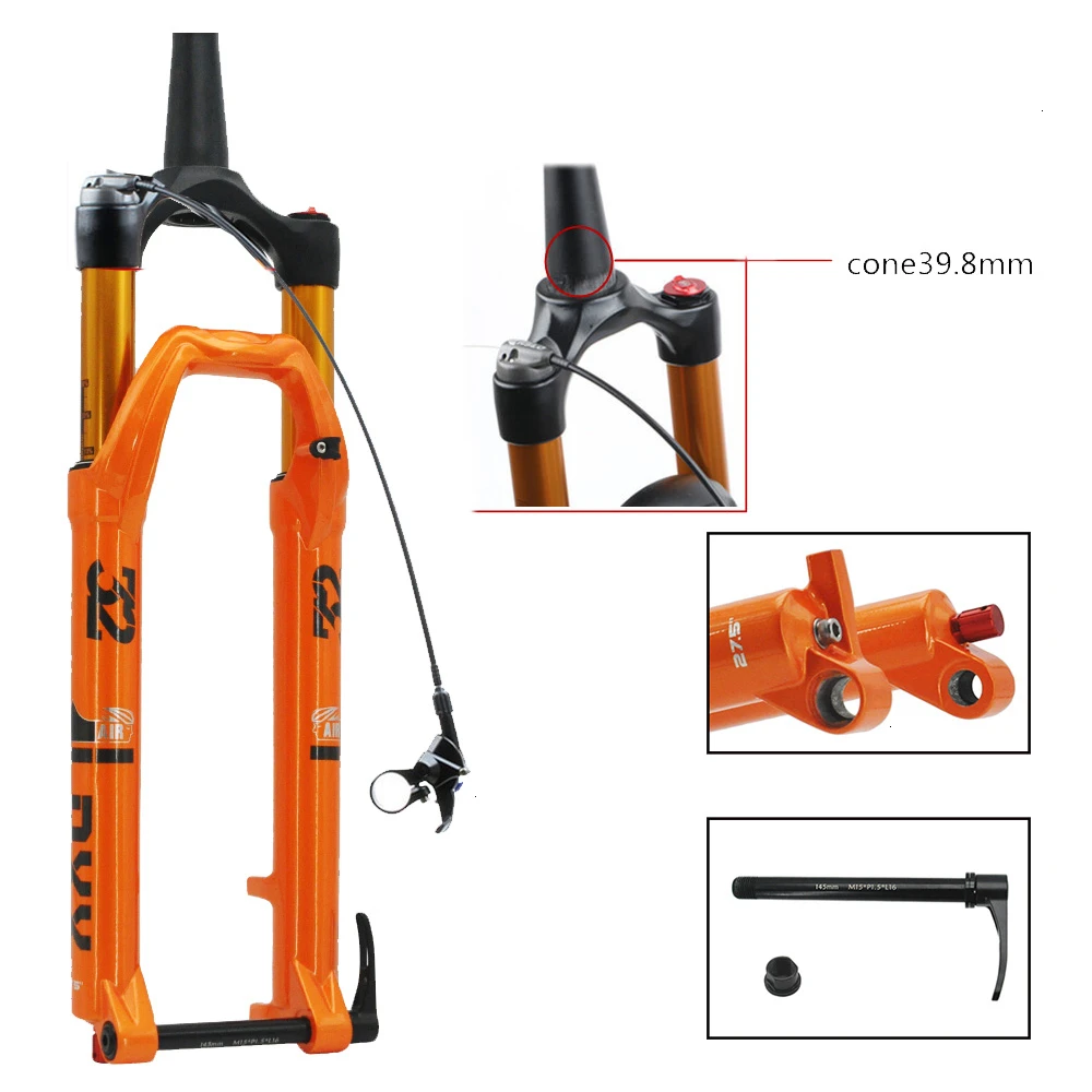 29er Tapered Line2 Велосипедная вилка MTB 26 27,5 29er дюймовая подвеска вилка, замок прямой конический через ось QR быстросъемная Регулировка отскока - Цвет: 29er Tapered Line2