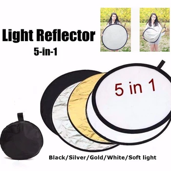 

110cm 5 in 1 five-in-one reflector folding portable portrait photo shooting Reflector Direct-broadcast reflector