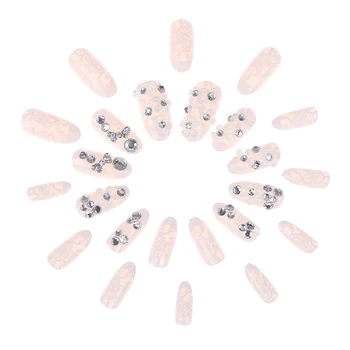 

Women Girls French Ballerina Fake Nail Gradeint Natural Coffin False Nails Nails Supplier Wholesale