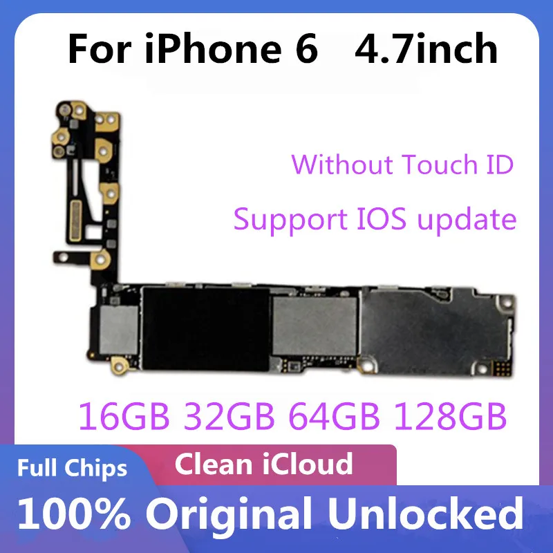 Для iPhone 6 материнская плата с/без Touch ID разблокирована для протестирована Хорошая