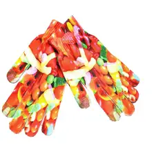 Унисекс Повседневная 3D печать полный палец ветрозащитный сенсорный экран теплые перчатки шаблон 1-шаблон 12 экран