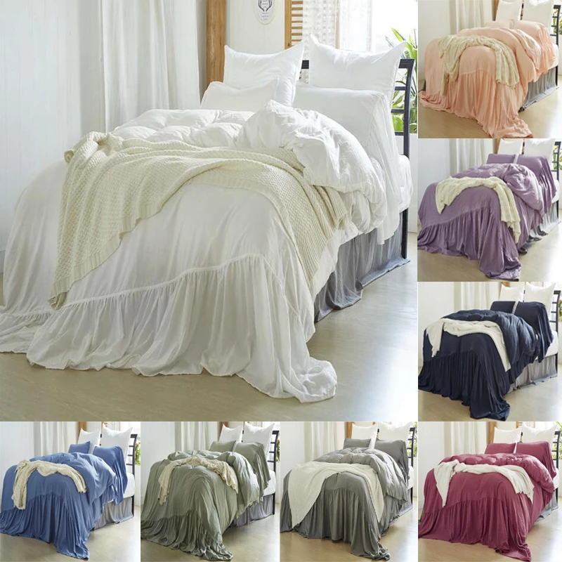 

Romantic Polyester Duvet Cover Set Quilt Cover With Pillowcases Without Filler Ins Hot Home Textile Twin Queen King