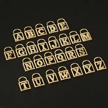 

QIAMNI 26pcs/lot Metal A-Z Alphabet Initials English Letters Name Charms Pendants Making Handmade Craft DIY Jewelry Accessories