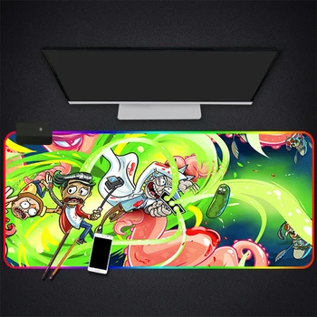 

RGB Mouse Pad Large Gaming Luminous Waterproof Non-slip Rubber Desk Mat Nebula Anime Mousepad Computer Laptop Keyboard Desk Pad