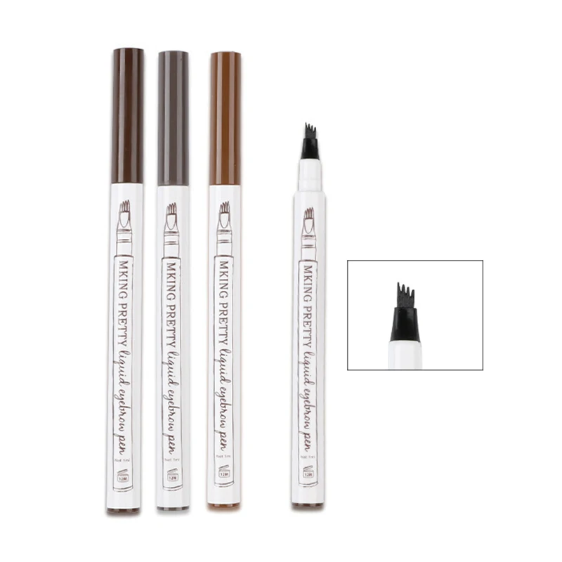 4 Head Makeup Eyebrow Enhancers 3 Colors High-end Automatic Matte Eyebrow Pencil Waterproof Tattoo Pen Long-lasting Cosmetics 4 Head Makeup Eyebrow Enhancers 3 Colors High-end Automatic Matte Eyebrow Pencil Waterproof Tattoo Pen Long-lasting Cosmetics