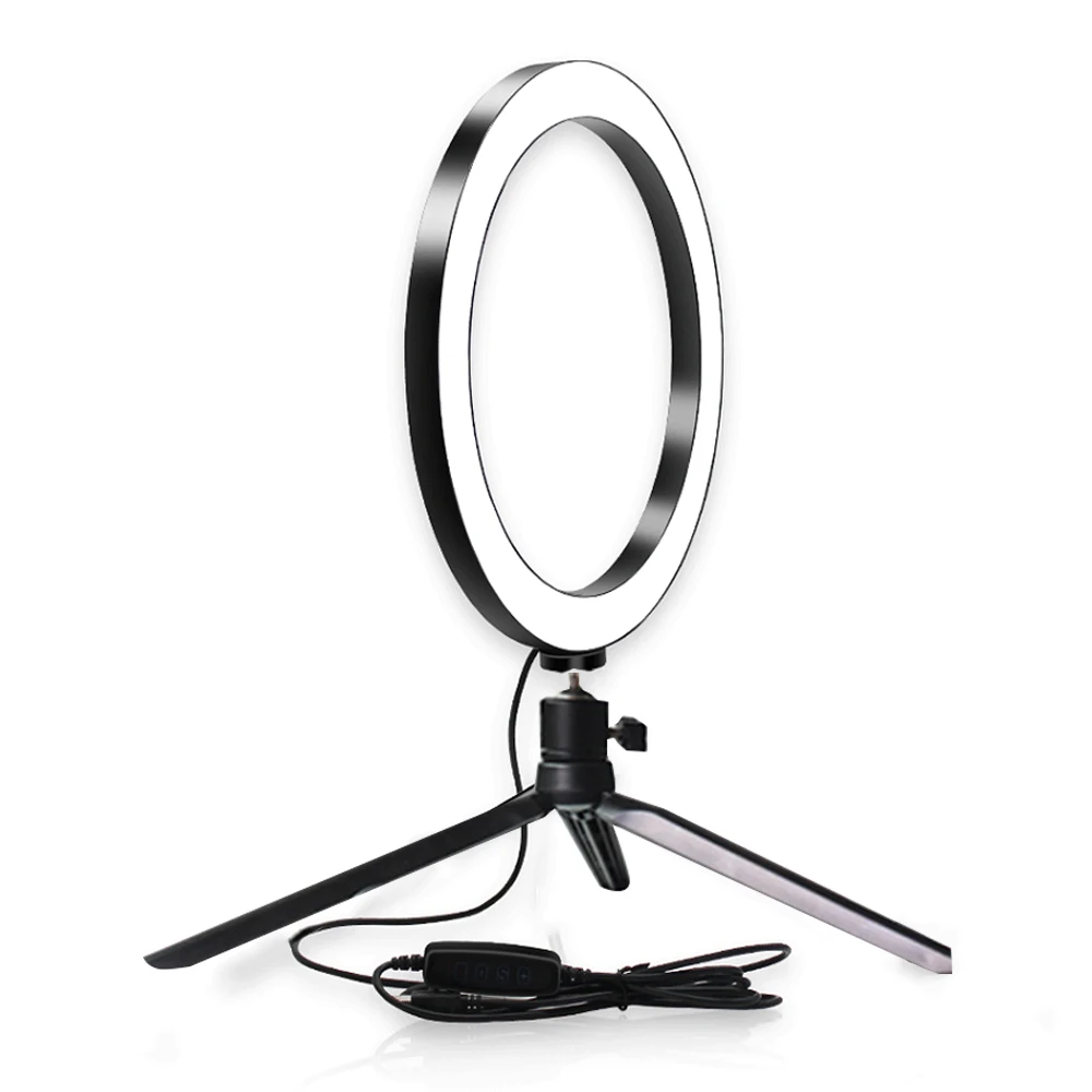 

Ring Fill Light Makeup Three-Speed Photography Cold Warm Stepless W/Tripod Video Light Lamp Lighting Selfie Dimmable 2 in 1