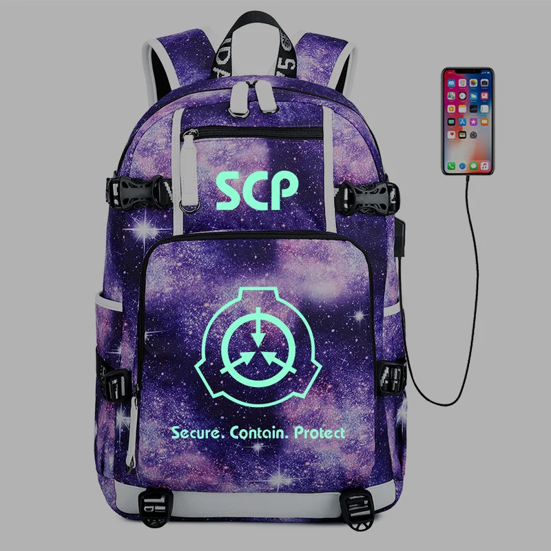 SCP Foundation Galaxy дорожный рюкзак, большие школьные сумки, водонепроницаемый рюкзак, usb зарядка, рюкзак для ноутбука, женский рюкзак