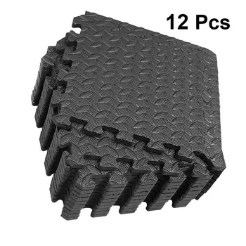

12Pcs EVA Leaf Grain Floor Mats Splicing Mats Patchwork Rugs Thicken Shock Absorption Floor Pads for Gym Dance Room Workouts