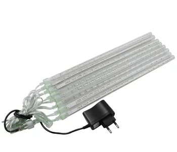 

Waterproof LED Meteor Shower Rain Lights 20cm 30cm 8 Tubes 100-240V Icicle Snow Raindrop Outdoor Light with EU/US Power Adapter