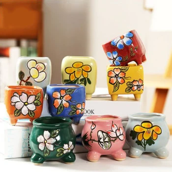 

Succulent Pots Plant Pots Garden Pots Ceramic Flower Pots Planter Outdoor Garden Home Decoration P7Ding