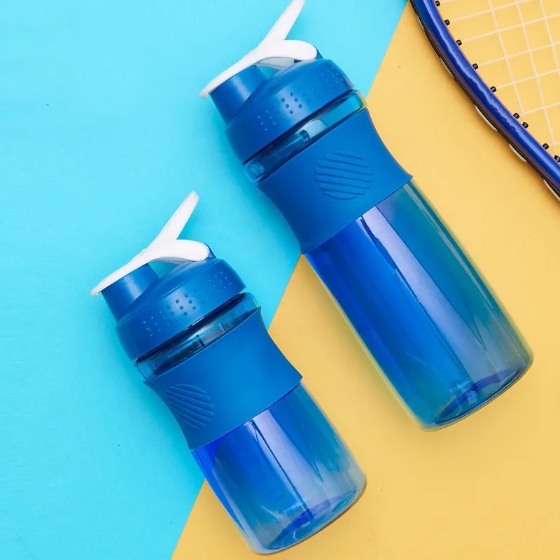 550ml/760ml Portable Plastic Water Cup Mixing Protein Powder Shaker Bottle with Handle For Sports Fitness Gym