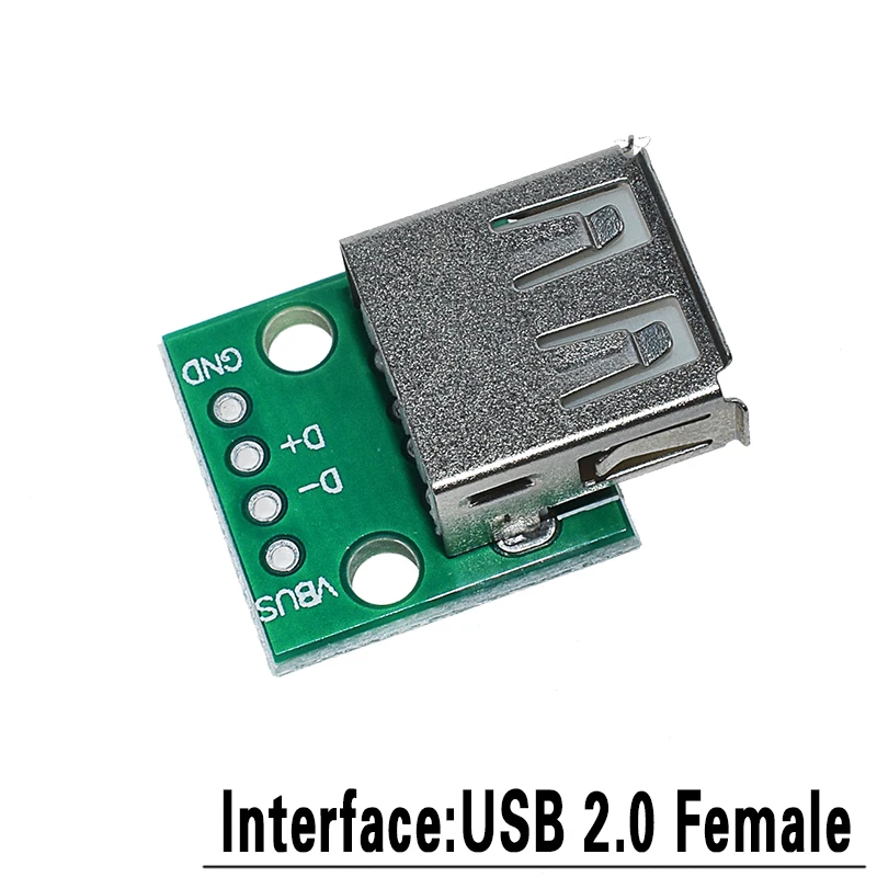 USB2.0 to DIP 5 шт. USB Мужской разъем/MINI MICRO USB для DIP адаптер Женский Разъем 2,54 Разъем b type-C USB2.0 3,0 женский PCB конвертер - Цвет: USB2.0 to DIP
