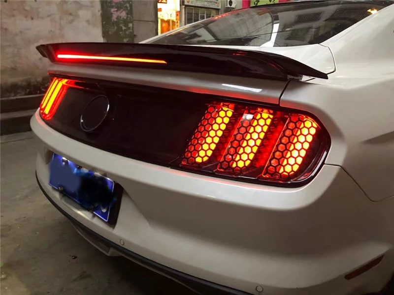 Светодиодный задний крыло спойлер для Ford Mustang ABS пластик задний багажник на крышу спойлер загрузки литье с Led светильник