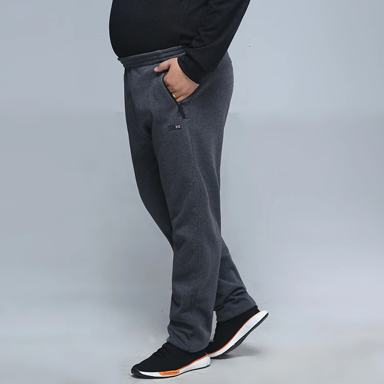 new plus size 8XL 7XL Winter Pants man Warm Casual Pants Fleece Spring Autumn Winter Cotton Pants Fashion Trousers - Цвет: DarkGrey