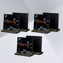 

6Pcs Wooden Mini Chalkboards with Support for Message Board Signs Wedding Dinner Party Table Decoration Signs (Base Chalkboards)