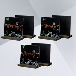 Mini pizarrones de madera de 6 piezas con soporte para tablero de mensajes, letreros de decoración para mesa de cena, boda, Base