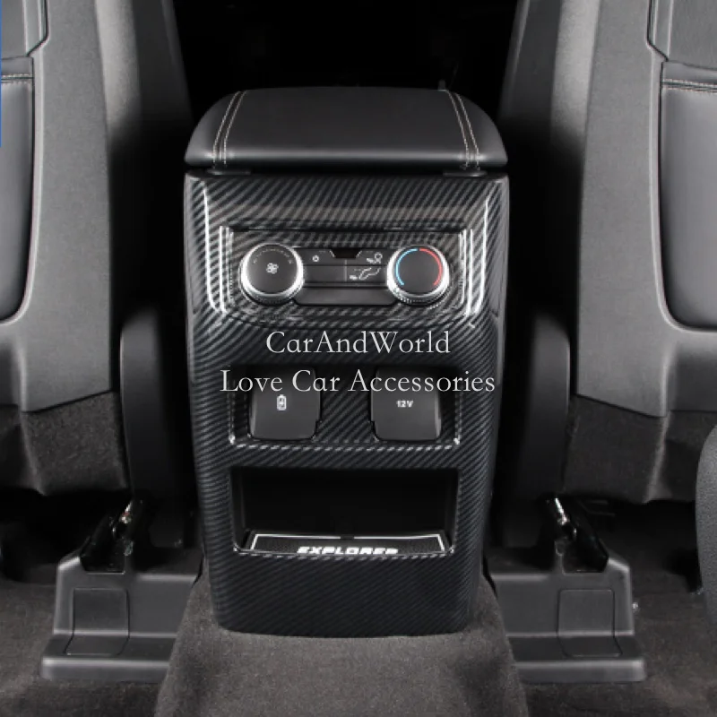 For Ford Explorer 21 Rear Row Air Condition Outlet Vent Knob Usb Frame Cover Trims Carbon Fiber Car Interior Accessories Chromium Styling Aliexpress