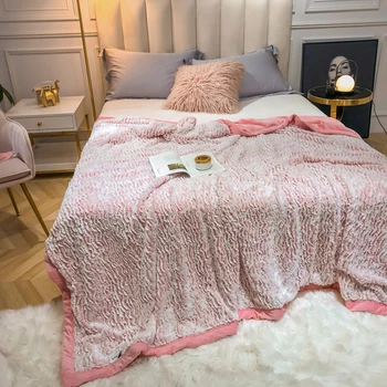 

Home Simple Solid Color Soft Cozy Smooth Blanket Cold-proof Double-sided Coral Velvet Skin-friendly Anti-Pilling Quilt Cover