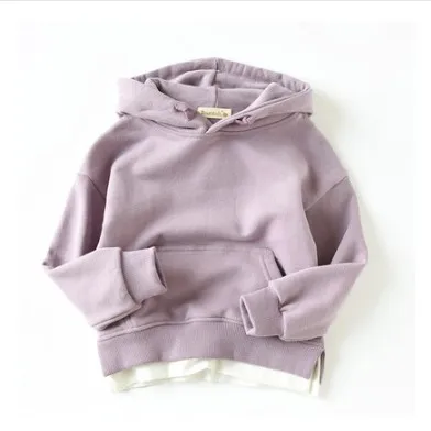 purple Толстовки с капюшоном для мальчиков и девочек осенне-зимние детские свитшоты Повседневный пуловер с капюшоном для детей костюм 90-170 см RT657 - Цвет: purple
