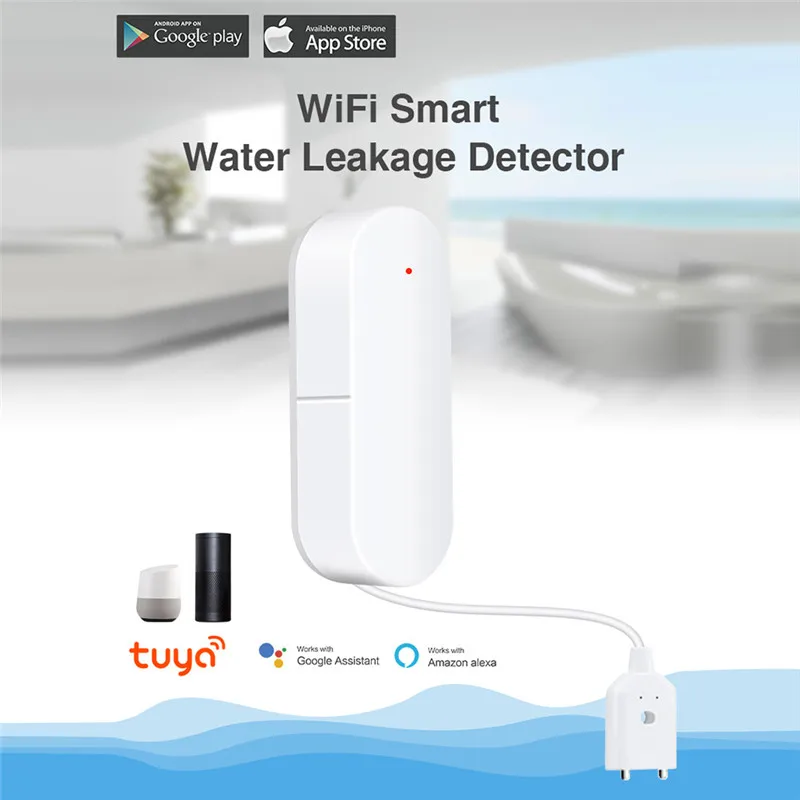 Умный Wifi датчик утечки воды датчик перелива уровня воды детектор Tuya приложение управление домашней безопасности Совместимость Alexa Google Home