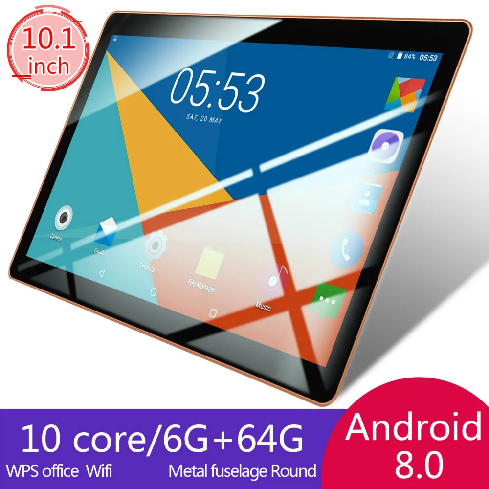 Buen valor Tableta Android 8,0 con doble tarjeta, modo de espera dual, 6G + 128GB, Memoria grande, inteligente, 4G, teléfono, tableta, PC WDgM0KZKj