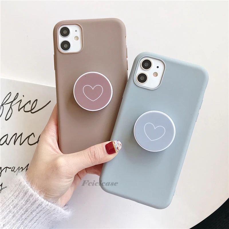 

Love Stand Holder Phone Case For Oneplus 7 Pro 6 6T 5 5T 1+7 Pro 1+6T One Plus 1+8 Silicone Back Cover Matte
