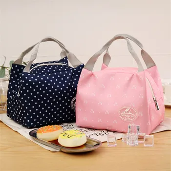 

Functional Pattern Cooler Lunch Box Portable Insulated Canvas Lunch Bag Thermal Food Picnic Lunch Bags For Women Kids