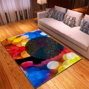 

Home Decor Living Room Area Rug Soft Flannel Anti-slip Carpet Decor Bedside Dining Room Floor Mat African Girls Parlor Mat Rugs