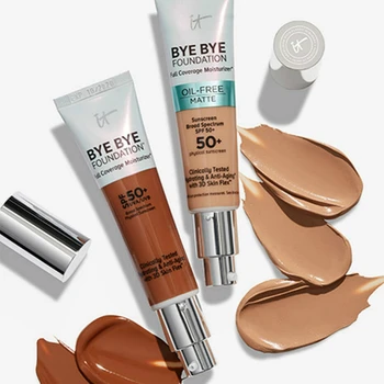 

It Cosmetics It Bye Bye Foundation Oil-Free Matte Full Coverage Moisturizer with SPF 50+ Sunscreen Physical Anti-Aging Sun Block