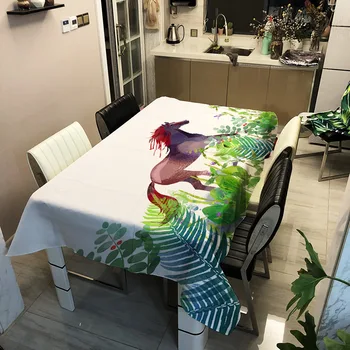 

Animal Polyester Printed Tablecloth Waterproof Oil-resistant Dirty Coffee Table Cloth Kitchen Rectangular Table Cover