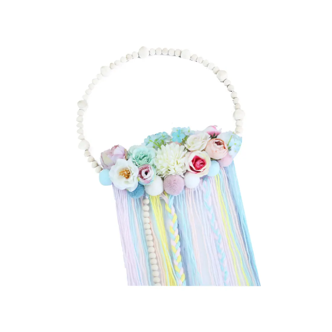 1 Девочки, аксессуары для волос, реквизит для фотографирования реквизит Nordic Стиль деревянные бусины заколки для волос Гирлянда кисточка для отделки стен - Цвет: 1
