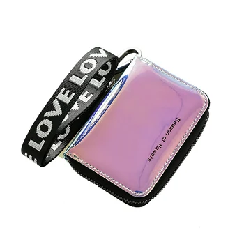 

2020 New card holder Holographic Ladies Organ Laser Zip Women Wallets New coin purse Holographic Laser student Hologram Clutch
