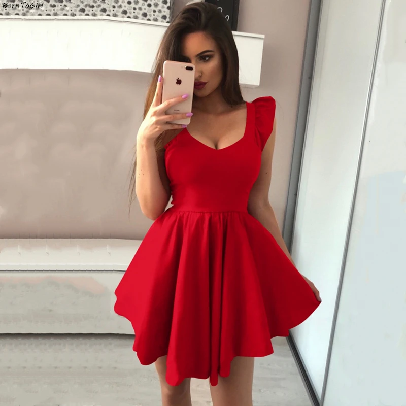 BornToGirl Elegant Party Formal Dresses For Women Streetwear Fashion Sleeveless High Waist Sexy Red Dress Vestidos Y2K 2023 1